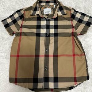 Burberry Kids Plaid Button-Down Shirt - Beige, Black, Red